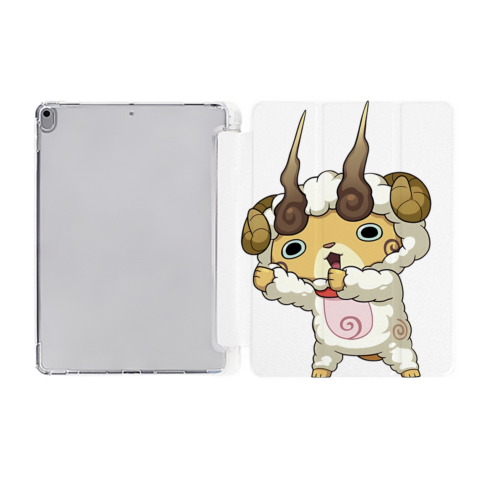 （画像用） 妖怪ウォッチ Yo-kai Watch IPad ケース ペン収納付き 三つ折りスタンド PUレザー×シリコン 対応機種9.5/10.5/10.9インチ